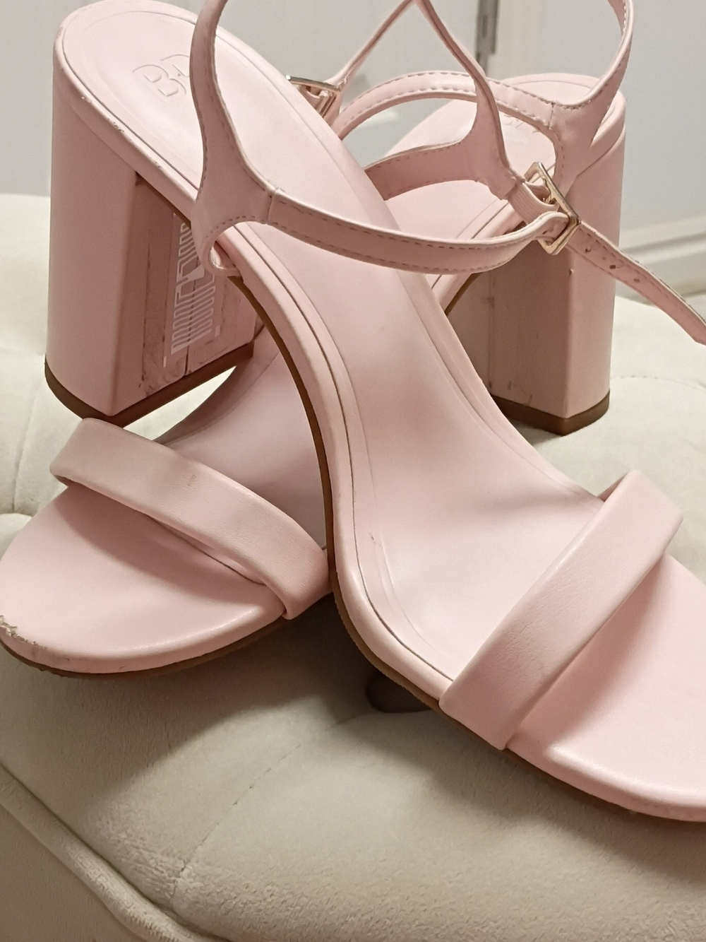 Stylish Pink Block Heel Sandals with Ankle Strap